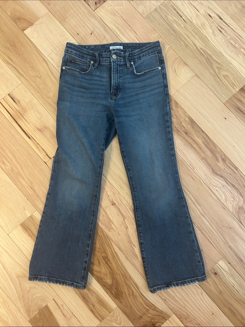 Good American Good Legs Cropped Mini Boot Indigo Jeans
